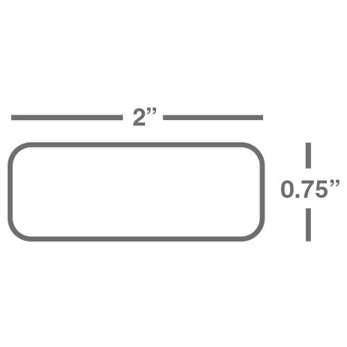 Wasp 2.00" x .75" Polyester TT labels, 1 roll, 6000 per roll, 8" OD