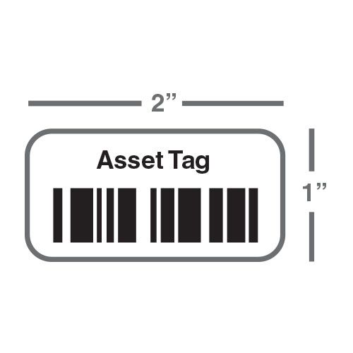 Pre-printed paper asset tags, 2.0" x 1.0" (#1100-2100)
